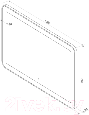 Зеркало Континент Velvette Led 120x70