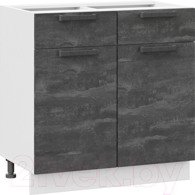 Шкаф-стол кухонный ТриЯ Детройт 1Н8Я1 (белый/угольный камень) - фото