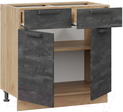 Шкаф-стол кухонный ТриЯ Детройт 1Н8Я1 (дуб крафт золотой/угольный камень)