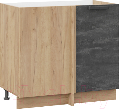 Шкаф-стол кухонный ТриЯ Детройт 1Н9У (дуб крафт золотой/угольный камень) - фото