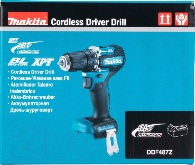 Профессиональная дрель-шуруповерт Makita DDF487Z