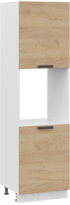 Шкаф-пенал кухонный ТриЯ Детройт 1П6 (белый/дуб крафт золотой) - фото