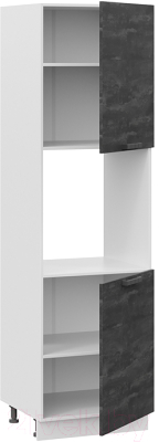 Шкаф-пенал кухонный ТриЯ Детройт 1П6 (белый/угольный камень)