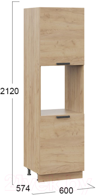 Шкаф-пенал кухонный ТриЯ Детройт 1П6 (дуб крафт золотой)