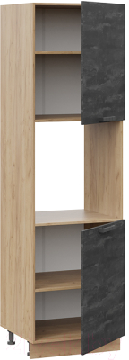 Шкаф-пенал кухонный ТриЯ Детройт 1П6 (дуб крафт золотой/угольный камень)