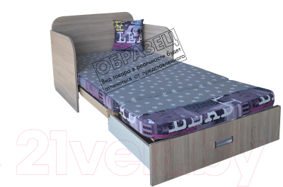 Диван Анмикс Кейт (ЛДСП дуб санома/принт Inkanto Vision)