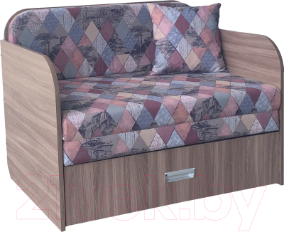 Диван Анмикс Кейт (ЛДСП ясень шимо темный/принт Inkanto Vision) - фото