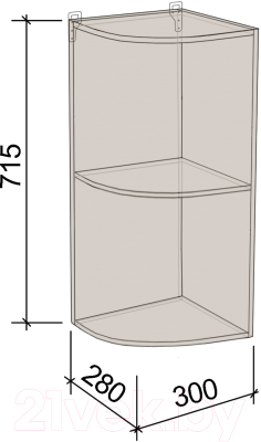 Шкаф навесной для кухни Артём-Мебель СН-114.68 (300)