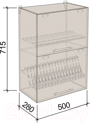 Шкаф навесной для кухни Артём-Мебель 500мм СН-114.82 (ДСП бетон спаркс лайт)