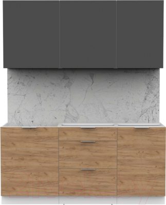 Готовая кухня Интермебель Микс Топ-3 1.7м без столешницы - фото