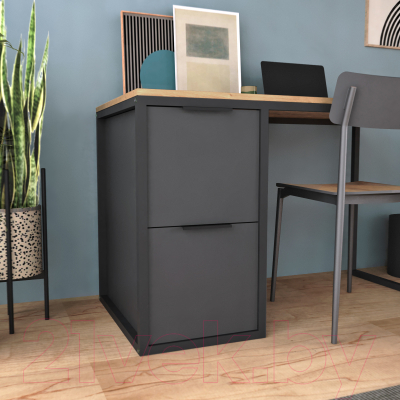 Письменный стол Crafto Курт Лофт 02 120x60x75 (графит/дуб)