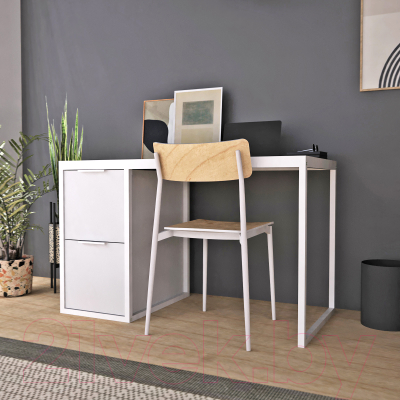 Письменный стол Crafto Курт Лофт 04 120x60x75 (белый)