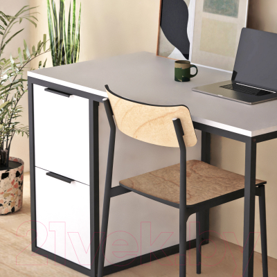 Письменный стол Crafto Курт Лофт 05 120x60x75 (белый/черный)