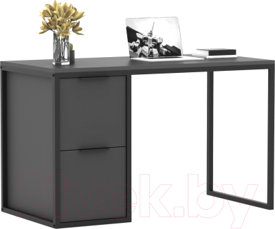 Письменный стол Crafto Курт Лофт 07 120x60x75 (графит) - фото