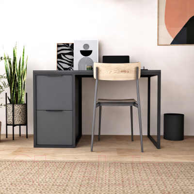 Письменный стол Crafto Курт Лофт 07 120x60x75 (графит)