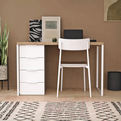 Письменный стол Crafto Кихот Лофт 01 120x60x75 (белый/дуб)