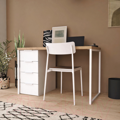 Письменный стол Crafto Кихот Лофт 01 120x60x75 (белый/дуб)