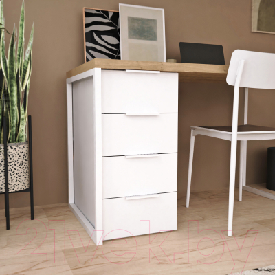 Письменный стол Crafto Кихот Лофт 01 120x60x75 (белый/дуб)