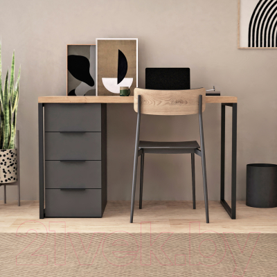 Письменный стол Crafto Кихот Лофт 02 120x60x75 (графит/дуб)