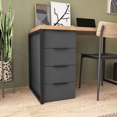 Письменный стол Crafto Кихот Лофт 02 120x60x75 (графит/дуб)