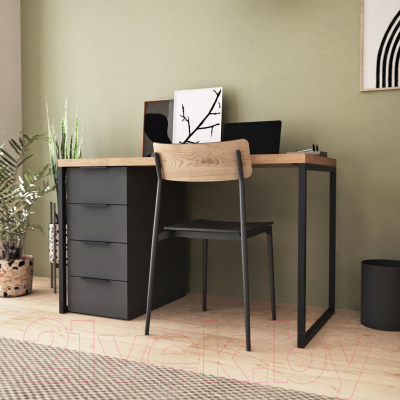 Письменный стол Crafto Кихот Лофт 02 120x60x75 (графит/дуб)