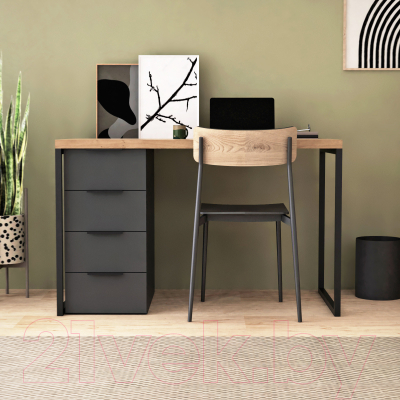 Письменный стол Crafto Кихот Лофт 02 120x60x75 (графит/дуб)