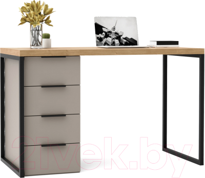 Письменный стол Crafto Кихот Лофт 03 120x60x75 (латте/дуб) - фото