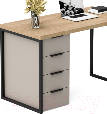Письменный стол Crafto Кихот Лофт 03 120x60x75 (латте/дуб)