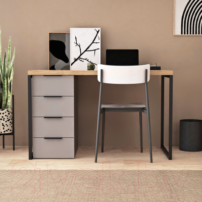 Письменный стол Crafto Кихот Лофт 03 120x60x75 (латте/дуб)