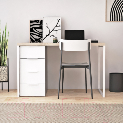 Письменный стол Crafto Кихот Лофт 04 120x60x75 (белый/каштан)