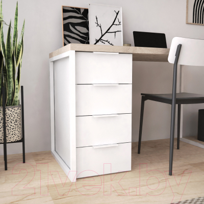 Письменный стол Crafto Кихот Лофт 04 120x60x75 (белый/каштан)