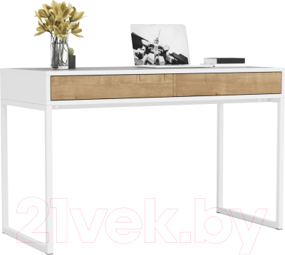 Письменный стол Crafto Лорди Лофт 01 120x60x80 (белый/дуб) - фото