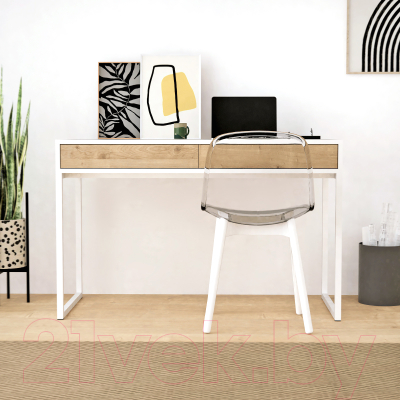 Письменный стол Crafto Лорди Лофт 01 120x60x80 (белый/дуб)