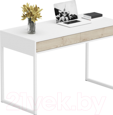 Письменный стол Crafto Лорди Лофт 04 120x60x80 (белый/каштан)