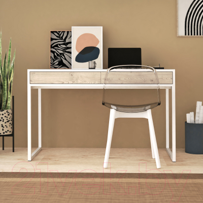 Письменный стол Crafto Лорди Лофт 04 120x60x80 (белый/каштан)