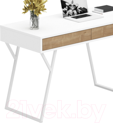 Письменный стол Crafto Лорд Лофт 01 120x60x78 (белый/дуб)