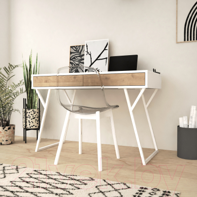 Письменный стол Crafto Лорд Лофт 01 120x60x78 (белый/дуб)