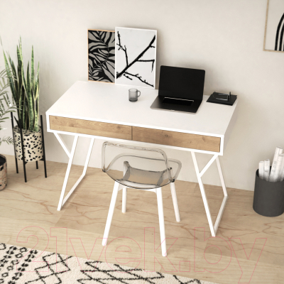 Письменный стол Crafto Лорд Лофт 01 120x60x78 (белый/дуб)