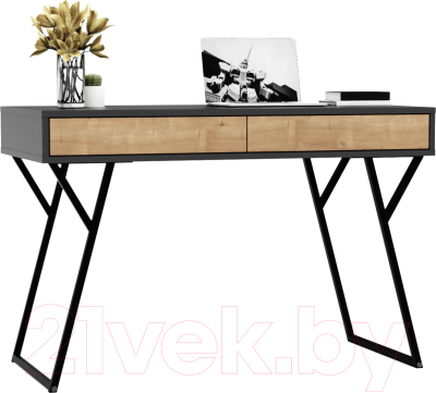 Письменный стол Crafto Лорд Лофт 02 120x60x78 (графит/дуб) - фото