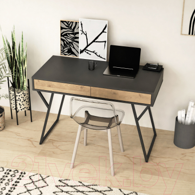 Письменный стол Crafto Лорд Лофт 02 120x60x78 (графит/дуб)