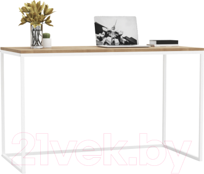 Письменный стол Crafto Вествуд Лофт 04 120x60x75 (белый/дуб) - фото