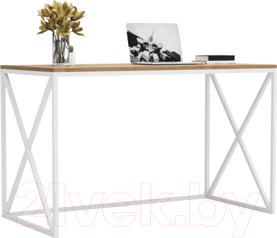 Письменный стол Crafto Модерн Лофт 03 120x60x75 (белый/дуб) - фото