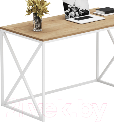 Письменный стол Crafto Модерн Лофт 03 120x60x75 (белый/дуб)