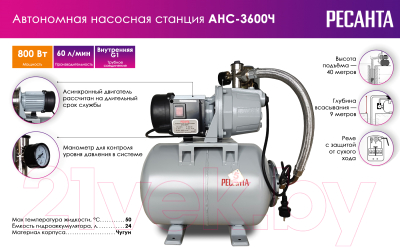 Насосная станция Ресанта АНС-3600Ч