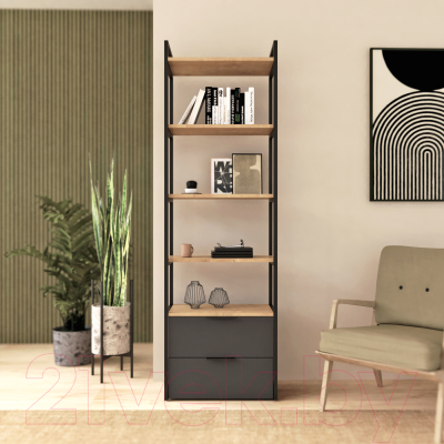 Стеллаж Crafto Квентин Мини Лофт 05 60x32x190