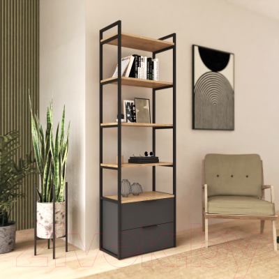 Стеллаж Crafto Квентин Мини Лофт 05 60x32x190