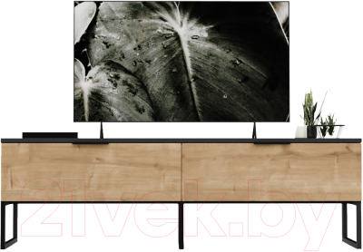 Тумба Crafto Рокки 01 150x38x47 (графит/дуб) - фото