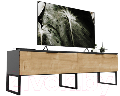 Тумба Crafto Рокки 01 150x38x47 (графит/дуб)