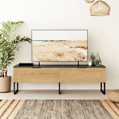 Тумба Crafto Рокки 01 150x38x47 (графит/дуб)