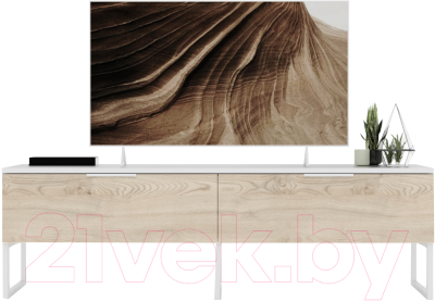 Тумба Crafto Рокки 04 150x38x47 (белый/каштан) - фото